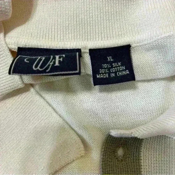 WfF men's retro style striped long sleeve button front open cardigan Silk XL New - Picture 6 of 8